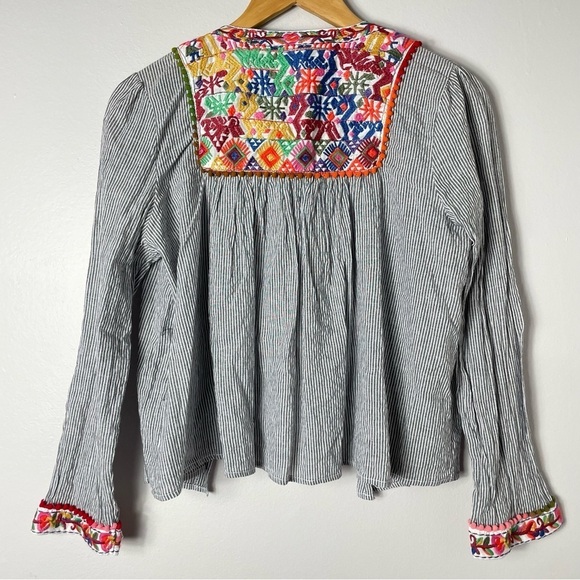 Nylon Apparel Embroidered Layover Layering Top Size M - Picture 7 of 9